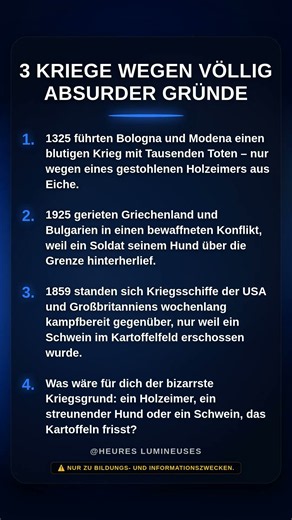 3 Kriege wegen völlig absurder Gründe