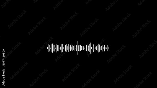 White audio waveform spectrum animation, Visualization sound graphic element. audio visualizer 4k video footage.