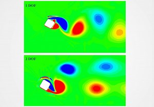 Transient flow field of the vibration cylinder with 1DOF and 2DOF