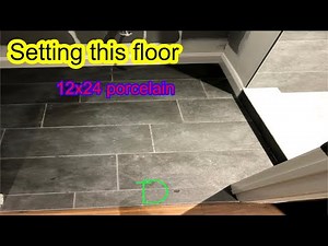 12x24 Porcelain floor install on a slab time lapse