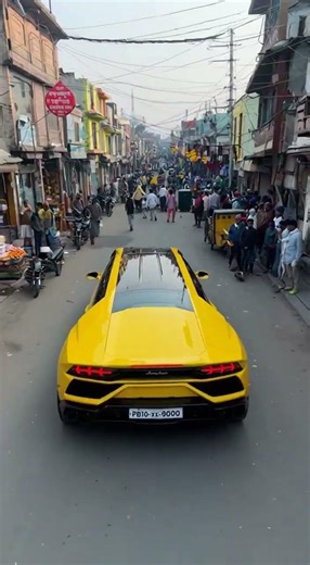 Lamborghini limousine in Ludhiana Bazaar 😱 | Supercar Limo on Streets | Public Reactions #Shorts
