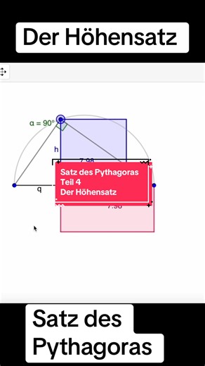 Was ist der Höhensatz? Hier ist eine Erklärung zum Höhensatz. Ein Satz aus der Satzgruppe des Pythagoras. ##satzdespythagoras