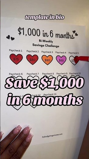 Save $1,000 in 6 months with this bi-weekly challenge | cash stuff & budget #savingschallenge
