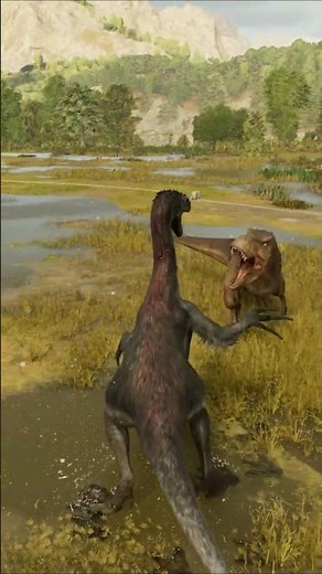 Epic fight between T-Rex and Therizinosaurus 💥🦖