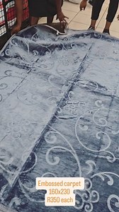 Embossed carpet R350 each 160x230cm Linen Factory SA Grab it at #linenfactorysa stores in Durban, 40 Karim lane,Rossburgh/clairwood 393 Felix dlamini/brickfield road, overport 476 west street,cbd #factoryshop #outletstore #sale #carpet #rug #mat | Linen Factory SA