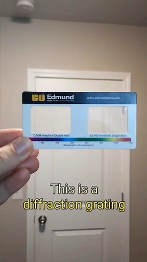 Diffraction gratings in action! See how diffraction gratings separate light into its different wavelengths #optics #stem #light #science #diffraction #engineering #stemtok #learnontiktok #scienceismagic #foryoupage #foryou #fyp