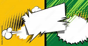 Cartoon speech bubble, comic book video. Retro comics pop art design animation.