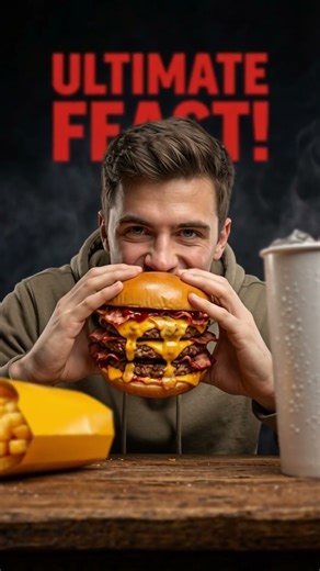Can He Finish🍽the Giant Fast Food Combo🍔🍟? #mukbang #food #fastfoodchallenge #foodchallenge #foodie