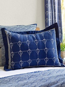 Blue Ocean Pillow Sham, Coastal Shell Sham, Oriental Pillow Cover, Standard Cushion Cover, Indian Fabric Sham, Nautical ~ Pacific Blue (CP) - Etsy