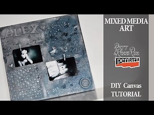 How to mix media on canvas - baby love canvas