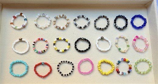 Stretch Ring/gemstones/ Beaded Ring - Etsy UK