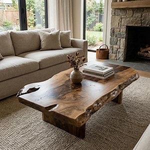 Natural Wood Coffee Table - Live Edge Rustic Furniture for Living Decor - Handcrafted Reclaimed Farmhouse Centerpiece - Unique Side End - Etsy