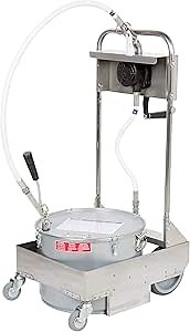 MirOil 55HD Fyer Oil Filter Machine w/Discard Trolley & Hand Operated Pump, Filtration System for Deep Fryer for Kitchen, Food Service & Food Trucks, Portable Oil Filter Machine for 55lb Fryer Grease