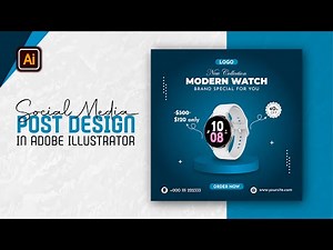 Social Media Post Design in Adobe Illustrator - Adobe Illustrator Tutorial
