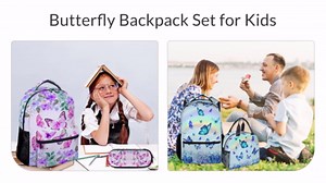 Butterfly Backpack for Girls, Cute School Backpacks for Kids, Pink Girls Bookbag for Preschool Elementary, Aesthetic Daypack for Travel, Back to School Gift for Children Age 6-8
