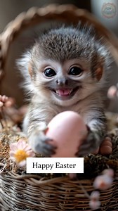 Happy Easter #cute #happy #animals #Easter #monkey | Nebelschaf Art