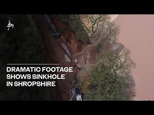 Drone footage shows enormous sinkhole that swallowed narrow boats on Shropshire Union Canal Original