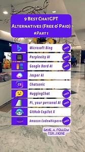 83K views · 654 reactions | 9 Best Chat GPT alternatives Part 1 #ChatGPT #chatgptinsights #openai #chatgptguide2024 #chatgpt3 #AI #chatgpttutorial #chatgpttips #chatgptprompts #chatgpt4 #chatgptbot #AI #AITechnology #midjourney #midjourneyptompts CTTO | AI GPT Prompts | Facebook