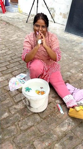 How to make a heard with flot water drawing #shorts