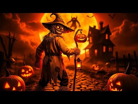 Spooky Pumpkin Scarecrow 👻 Dark Halloween Ambience & Night Sounds