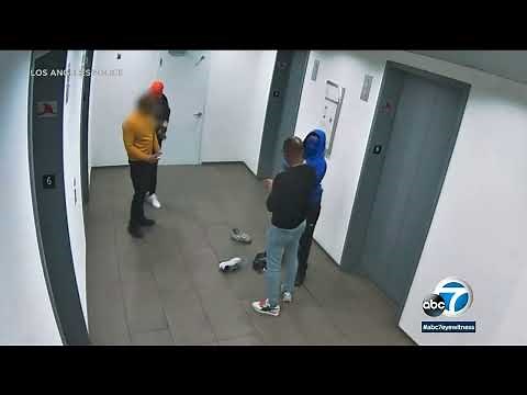 Video: Follow-home robbery caught in surveillance video as victims waited for elevator l ABC7