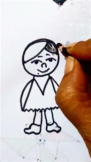 Easy Girl Drawing 👧 | Simple Girl Drawing for Beginners | YouTube Shorts