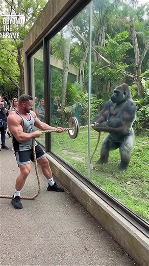 Pure strength meets pure curiosity as the gorilla takes the rope challenge with surprising power. Moments like this show how animals mirror us and turn a simple game into unforgettable connection. #beyondtheframe #fblifestyle #gorilla #strength #wildlife | Beyond the Frame