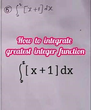 solve integration on greatest integer function 😉