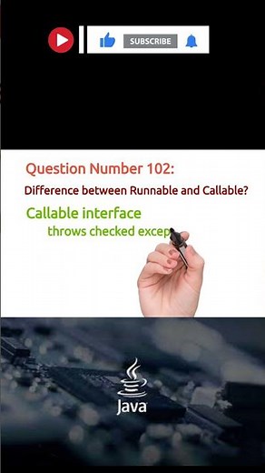 102 What is the difference between Callable and Runnable interface in java? #interviewquestions