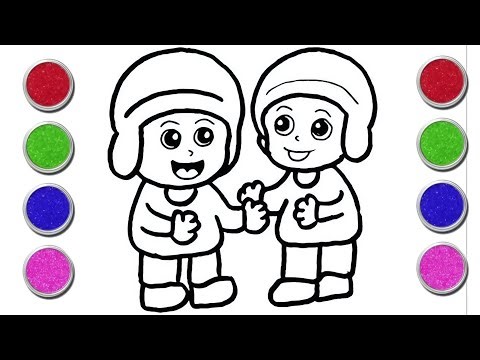 Cute Pocoyo Friends with Nina Drawing, Painting & Coloring For Kids and Toddlers_ Kids Art