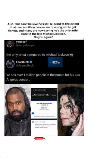 Over 1 Million Fans Queue for Ye’s LA Concert 😱 Is He the Closest to Michael Jackson?#shorts