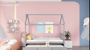 Amazon.com: Harper & Bright Designs Twin House Bed with Trundle and 3 Storage Drawers, Twin Captain's Bed Storage Daybed with Trundle and Drawers for Kids Teens and Adults (Twin, Gray) : Home & Kitchen