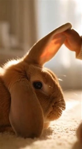 What’s hidden under those long, floppy ears? 🧐🐰#baby #animals#rabbit #bunny#innerpeace#stressrelief