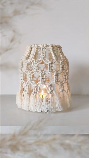 BOHO MAKRAMEE WINDLICHT MiT GURKENGLAS / Macrame Candle Holder /Original-Video on my channel ♡︎