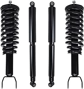 Detroit Axle - 2WD Struts Shocks for 2005-2009 Dodge Dakota Mitsubishi Raider 2006 2007 2008 2 Front Ready Struts w/Coil Spring 2 Rear Shock Absorbers Assembly Replacement
