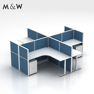 [Hot Item] M&W Manufacturing Supplier High Quality 4 Seat Workstation Modular Partition Office Cubicle