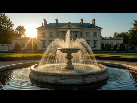 HQ Classical music | Pristine Regency Inspired Manor | Golden Hour Fountain Ambience
