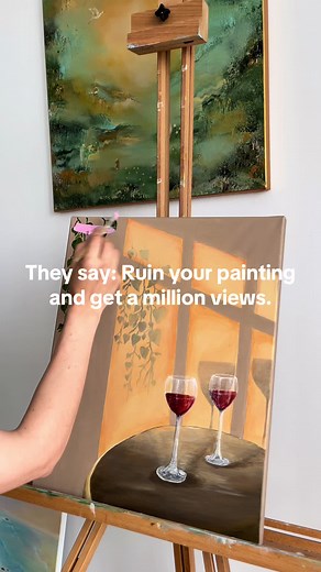How I Ruined and Repainted a Landscape Painting — Acrylic Overpaint Reveal