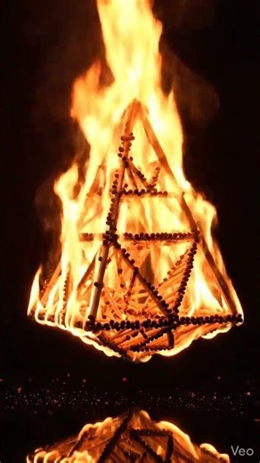 One flame vs a floating pyramid 🔺🔥#viral #satisfying #aivideo #creative #fire #viralvideo #shorts