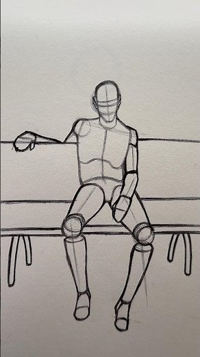 How to Draw a Cool Person Sitting on a Bench ⭐️Tutorial⭐️ #howtodraw #draw #drawing #sketch #shorts
