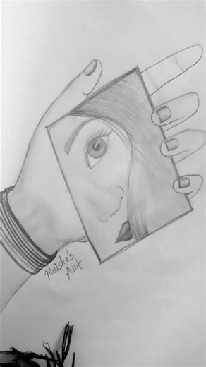 little mirror on hand, #Maisha'sart #drawing #art #sketch