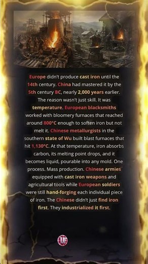 China Mastered Cast Iron 2000 Years Before Europe Even Tried
