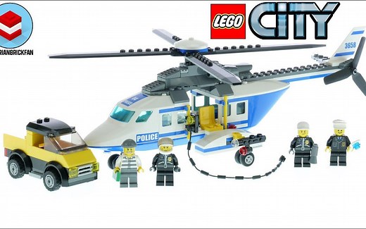 乐高3658城市系列警用直升机快速拼搭