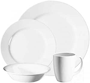 Corelle Vive 16-Piece Dinnerware Set, Dazzling White, Service for 4