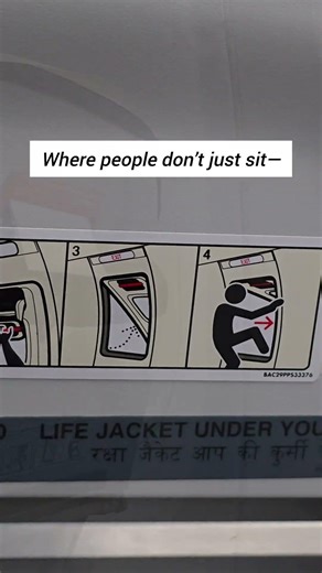 Seat which makes you superhero in Aircraft . funny airplane video. emergency exit seat .