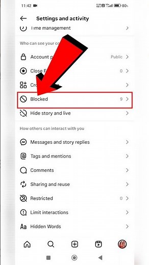 Instagram Par Block Ko Unblock Kaise Kare | How to see instagram block list #shorts