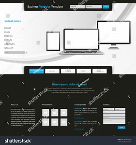 Modern Clean Business Website Template Design Stock Vector (Royalty Free) 340623548 | Shutterstock