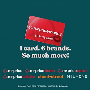 Get the card that gets you more! Apply now: https://mrp.bz/57dK Offer ends 7 July 2025.T’s & C’s apply. | Mr Price Money