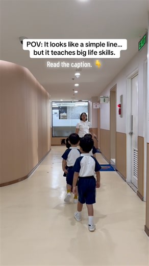 Lining up properly is more than just staying in order. It helps preschoolers learn patience, self-control, listening skills, and respect for others’ space. Through this daily routine, children practice: ✨ waiting for their turn ✨ following instructions ✨ being mindful of their classmates Small routines today help build confident and responsible learners for tomorrow 💛 Parents, you can practice proper lining up at home too—before going out or during daily routines. Consistency makes a big differ