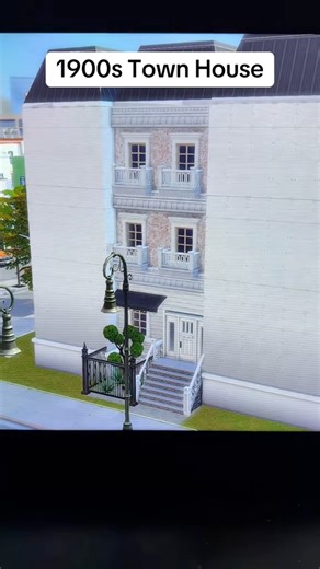 1900s Town House!! 📹 - Sims Ideas #sims4tipsandtricks #sims4hacks #sims4tutorial #thesims4tips #foryoupagereels #sims4 | Sims Ideas